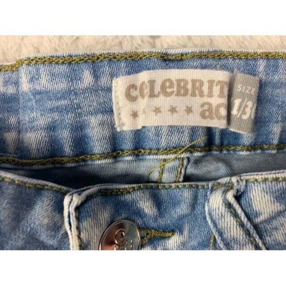 Celebrity Ace Size 11 30 Womens Jeans Mid Rise Light Wash Distress Raw H… - Picture 2 of 3